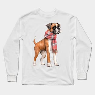 Boxer winter dog Long Sleeve T-Shirt